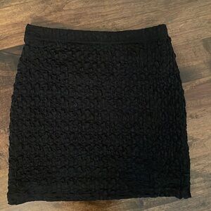 Black Double Lined Bodycon Mini Skirt